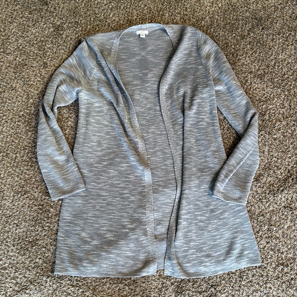 J Jill Women’s S Grey Cardigan Cotton Acrylic Linen Blend - Picture 1 of 9